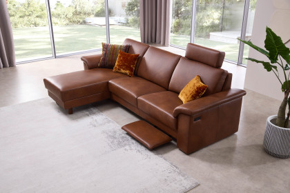 Bologna von Schröno - Ledersofa links savannah