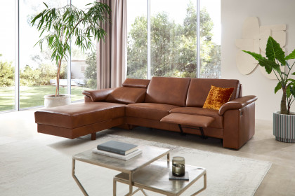 Bologna von Schröno - Ledersofa links savannah