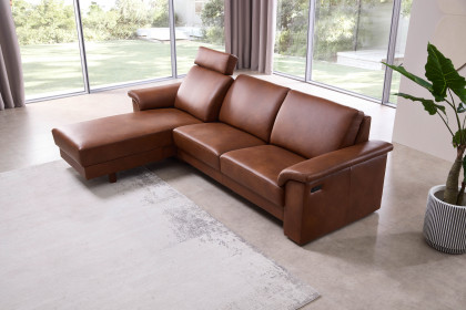 Bologna von Schröno - Ledersofa links savannah