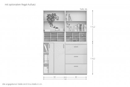 K40 von Nowy Styl - Aktenschrankset in Truffle Grey