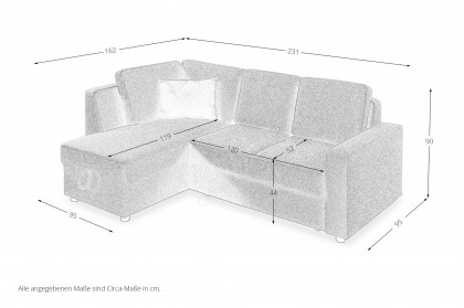 Multiflex Plus 25 von Poco - Ecksofa links mustard