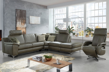 Prisma 1 von Polsteria - Ecksofa rechts olive