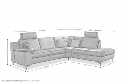 Prisma 1 von Polsteria - Ecksofa rechts olive