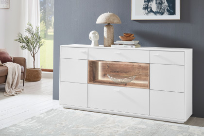 Coruna von IDEAL Möbel - Sideboard in mattem Weiß mit Beleuchtung