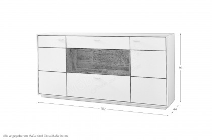Coruna von IDEAL Möbel - Sideboard in mattem Weiß mit Beleuchtung