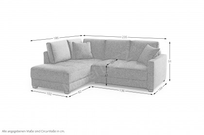 Pierre de Luxe von Nova Via - Ecksofa links stone