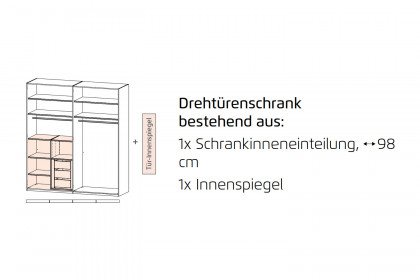 Skat von Rauch Orange - Schrank Meridian Glas basalt mit Inneneinteilung