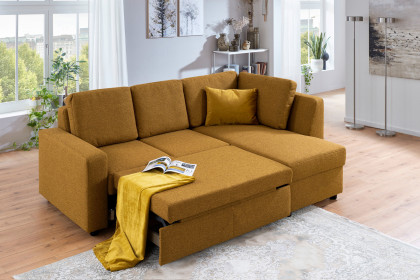 Multiflex Plus 25 von Poco - Ecksofa rechts mustard