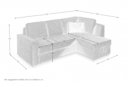 Multiflex Plus 25 von Poco - Ecksofa rechts mustard