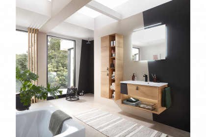 Serie 7040 von Pelipal - Badezimmer in Halifax Eiche und schwarz matt