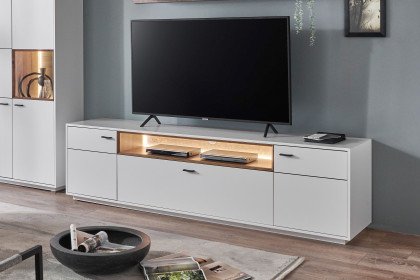 Coruna von IDEAL Möbel - Lowboard mattweiß mit Beleuchtung
