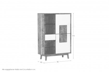 Tavole von GUTMANN - Highboard 68711 natur/ weiß