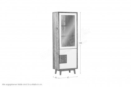 Tavole von GUTMANN - Vitrine 68713 natur/ weiß