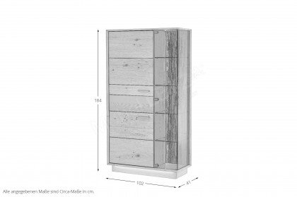 Studioline von Niehoff Sitzmöbel - Highboard mit einer Glastür