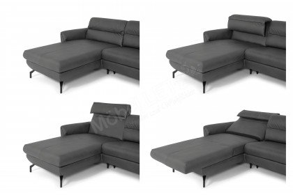 Salerno von SCHÖNER WOHNEN - Ledersofa links anthrazit