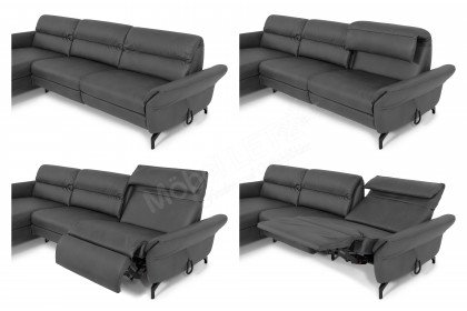 Salerno von SCHÖNER WOHNEN - Ledersofa links anthrazit
