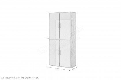 Big Profi Office von Mäusbacher - hoher Büroschrank mit Front in Glas ice white
