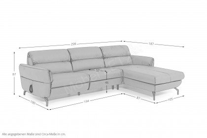 Salerno von SCHÖNER WOHNEN - Ledersofa rechts anthrazit