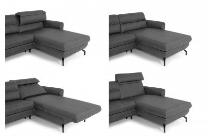 Salerno von SCHÖNER WOHNEN - Ledersofa rechts anthrazit