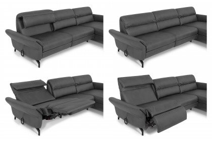 Salerno von SCHÖNER WOHNEN - Ledersofa rechts anthrazit