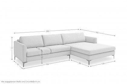 Timeless von SCHÖNER WOHNEN - Ecksofa rechts flamingo