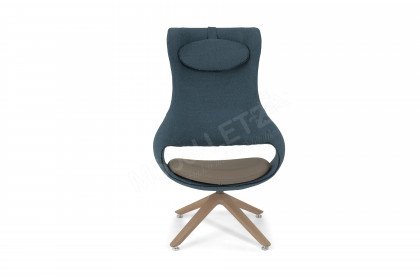 Vmontanara von Voglauer - Drehsessel mit Hocker mineralblau-stone