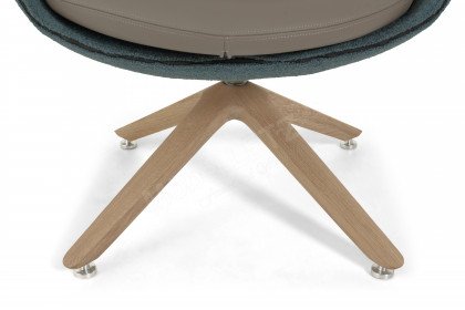 Vmontanara von Voglauer - Drehsessel mit Hocker mineralblau-stone