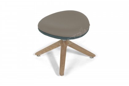 Vmontanara von Voglauer - Drehsessel mit Hocker mineralblau-stone