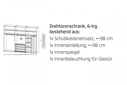 Skat von Rauch Orange - Komplettschrank mit Beleuchtung und Innenspiegel