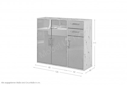 Big Profi Office von Mäusbacher - kleines Sideboard mit Glanzfront in Anthrazit