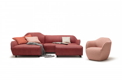 CR.480 von creation by Rolf Benz - Ledersofa links braunrot