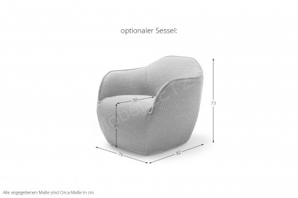 CR.480 von creation by Rolf Benz - Ledersofa links braunrot