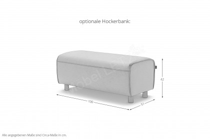 CR.480 von creation by Rolf Benz - Ledersofa links braunrot