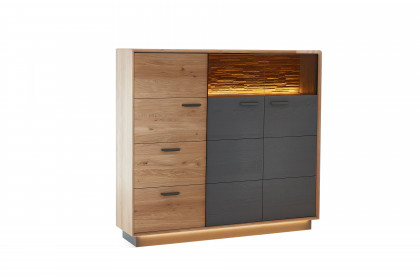 Studioline von Niehoff Sitzmöbel - Schrank Eiche satin gebeizt/ Lack dark grey