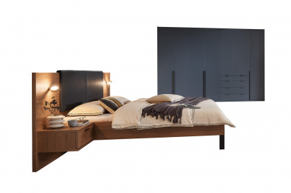 Siena von RMW Rietberger - Schlafzimmer-Einrichtung Nussbaum/ atlantikblau