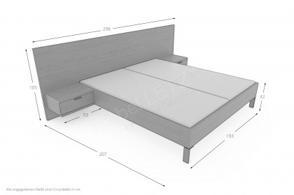 Siena von RMW Rietberger - Schlafzimmer-Einrichtung Nussbaum/ atlantikblau