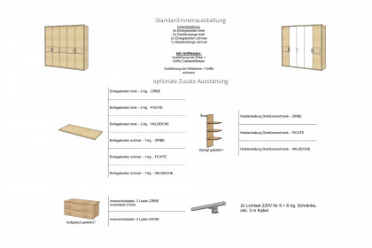 Lugano-sleeping von Schösswender - Schrank Zirbe - Weißglas matt