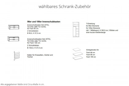 Montino von Musterring - Schrank 250 cm breit Lack sand - Eiche