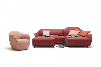 CR.480 von creation by Rolf Benz - Ledersofa rechts braunrot