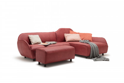 CR.480 von creation by Rolf Benz - Ledersofa rechts braunrot