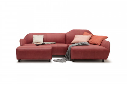 CR.480 von creation by Rolf Benz - Ledersofa rechts braunrot