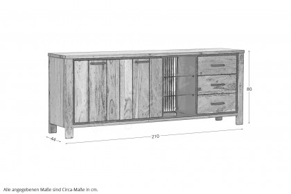 Akazio von GUTMANN - Sideboard 71234 Akazie/ schwarz