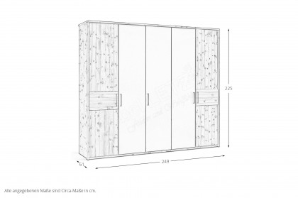 Lugano-sleeping von Schösswender - Schrank Zirbe geölt ca. 250 cm breit
