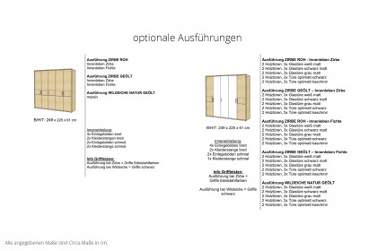 Lugano-sleeping von Schösswender - Schrank Zirbe geölt ca. 250 cm breit