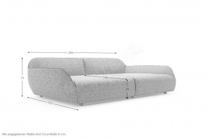 CR.480 von creation by Rolf Benz - Polstersofa lichtgrau-schwarzgrau