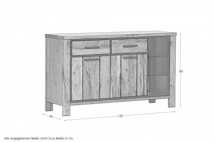 Akazio von GUTMANN - Sideboard 70321 Akazie/ schwarz
