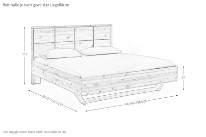 Lugano-sleeping von Schösswender - Schlafzimmer Zirbe - Mattglas weiß