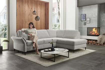 HU-LS23121 von Hukla - Ecksofa rechts mit Schlaffunktion ecru