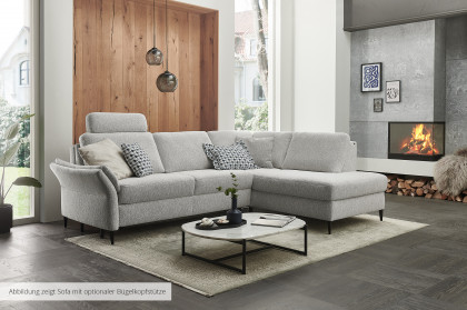 HU-LS23121 von Hukla - Ecksofa rechts mit Schlaffunktion ecru