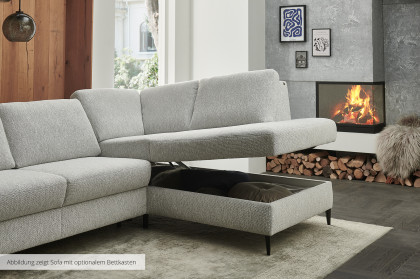 HU-LS23121 von Hukla - Ecksofa rechts mit Schlaffunktion ecru